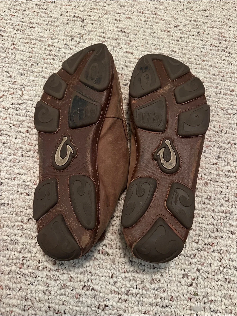 OluKai Men’s Brown Leather Slip-On Loafers Size 13